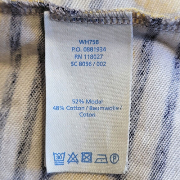 Boden Polkadot Stripe Scoop Neck Short Sleeve Knit Yellow Mini Dress Size 12 - Picture 11 of 12